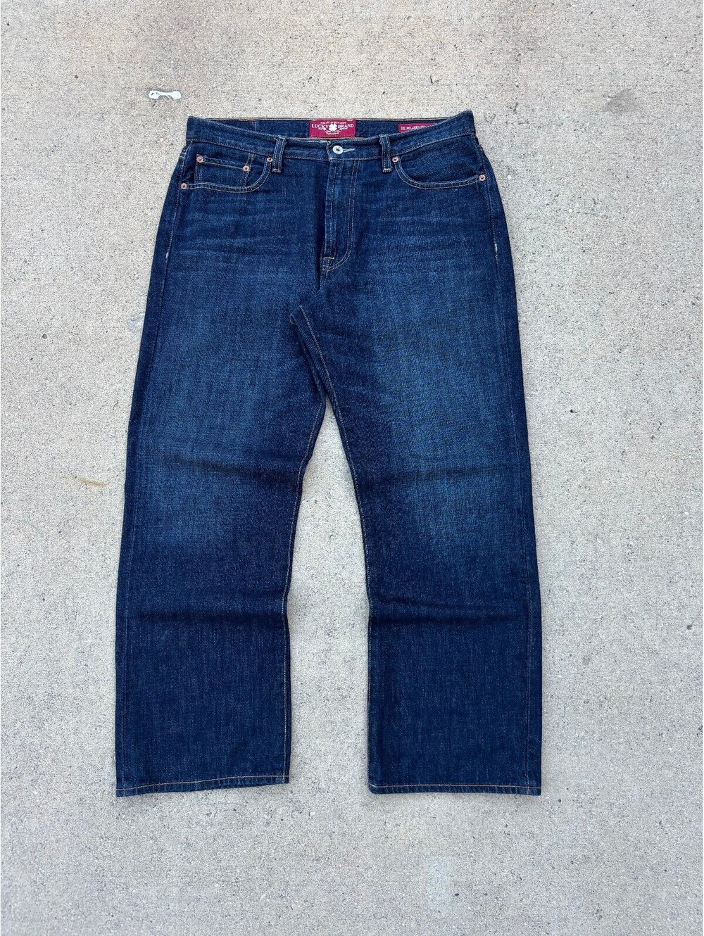 Lucky Brand 181 Relaxed Straight Jeans Dark Raw Blue Denim